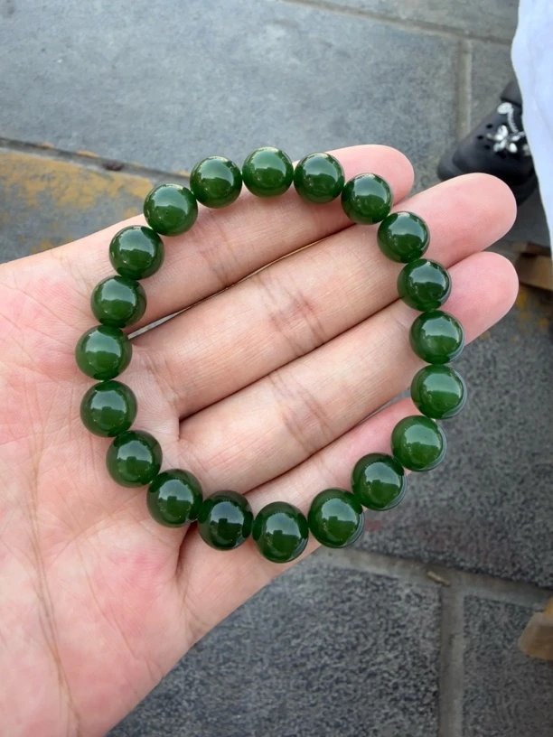 和田玉和田玉俄七碧玉手串