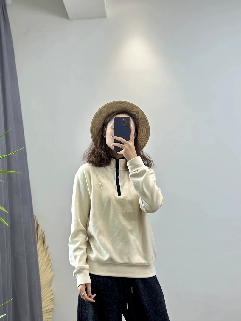 【优ha】半拉链双面德绒打底衫