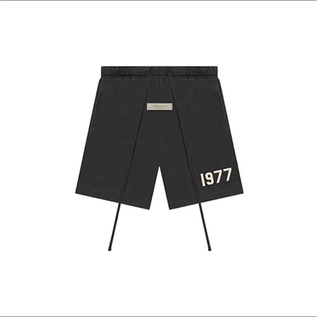 【单款】ESS春夏FOG1977logo植绒印胶短裤重磅宽松男女同款