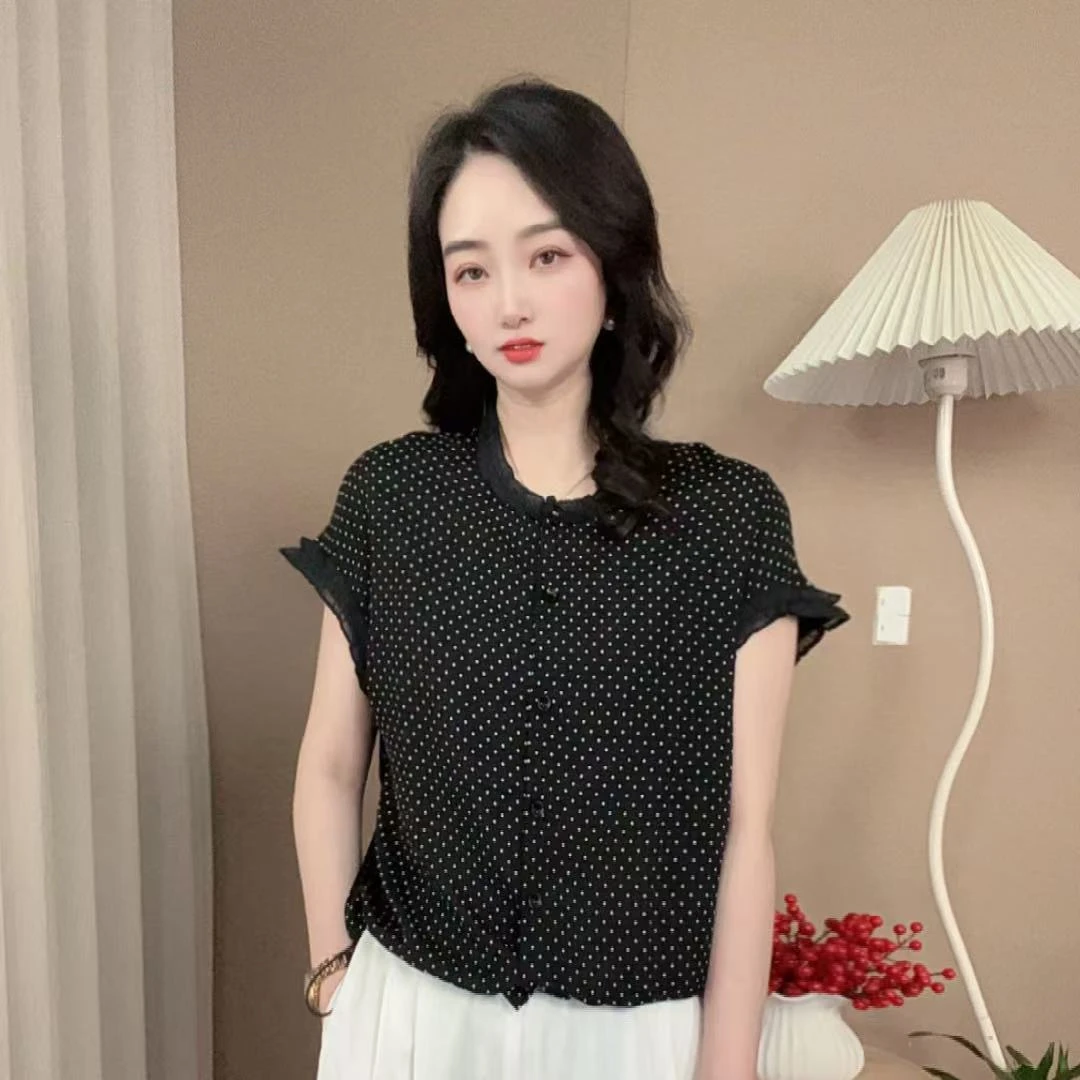 2025夏季新品显瘦宽松洋气休闲短袖上衣时尚洋气女式气质小衫