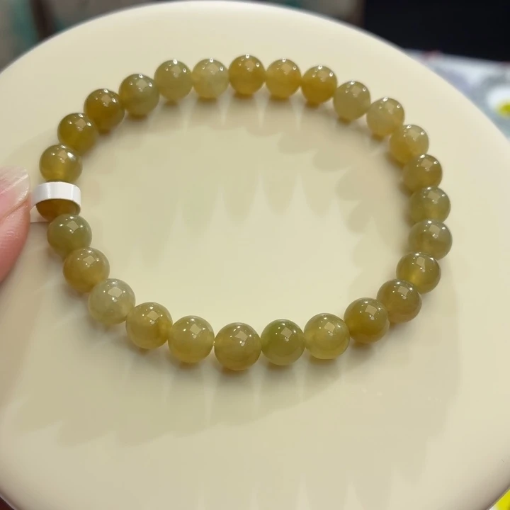 翡翠未镶嵌手链冰胶黄卡7