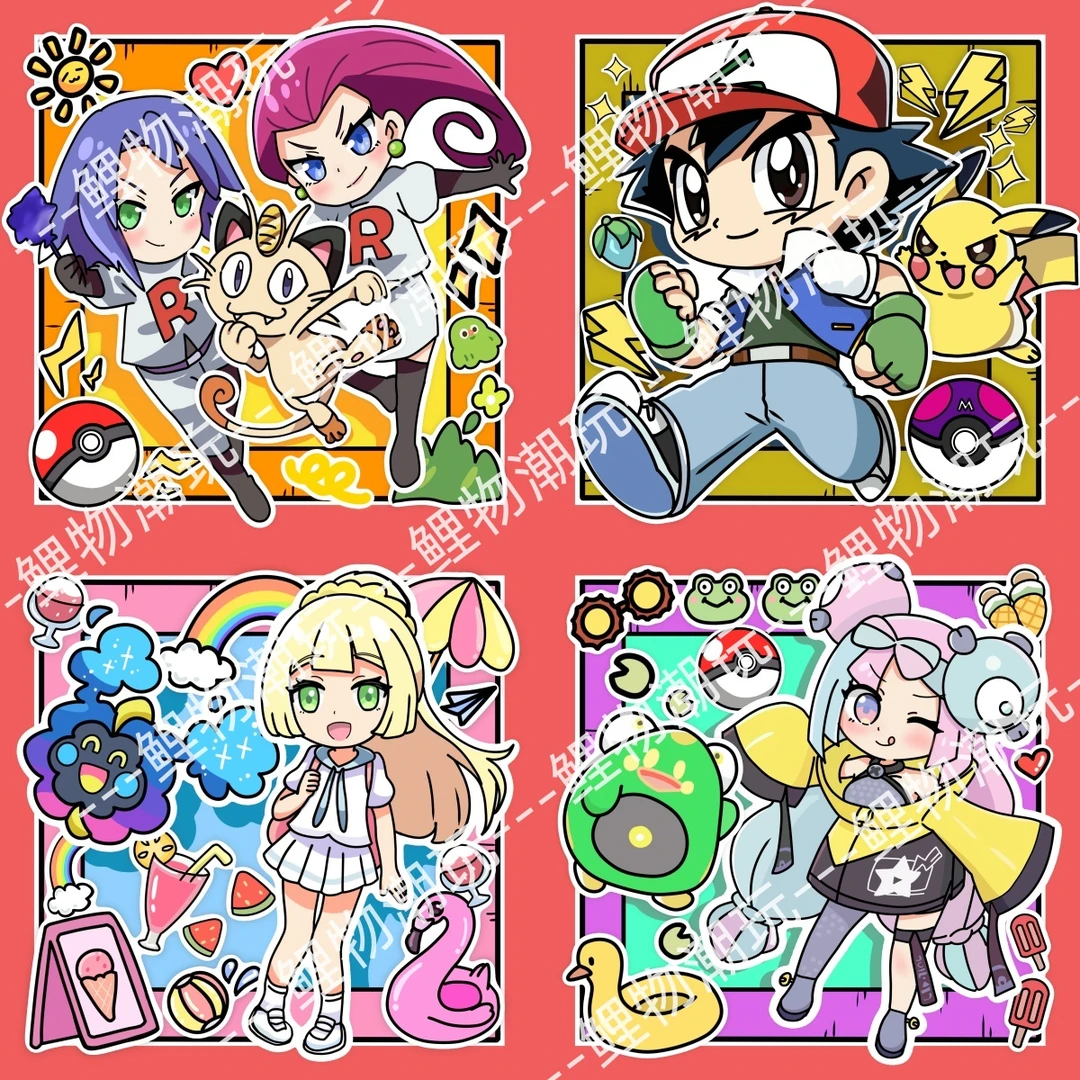 鲤物 宝可梦木质滴胶冰箱贴8*8*0.9 默认代拆