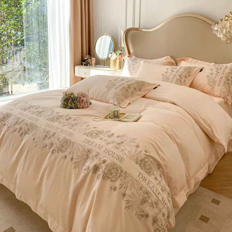 A类母婴级加厚纯棉磨毛100支长绒棉公主风被套床上用品纯棉四件套