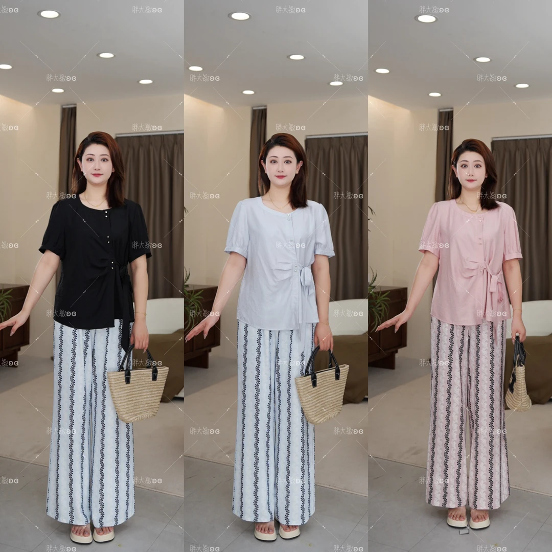 【上新上衣】PDM22211夏季新款气质风修身绑带百搭简约显瘦T恤