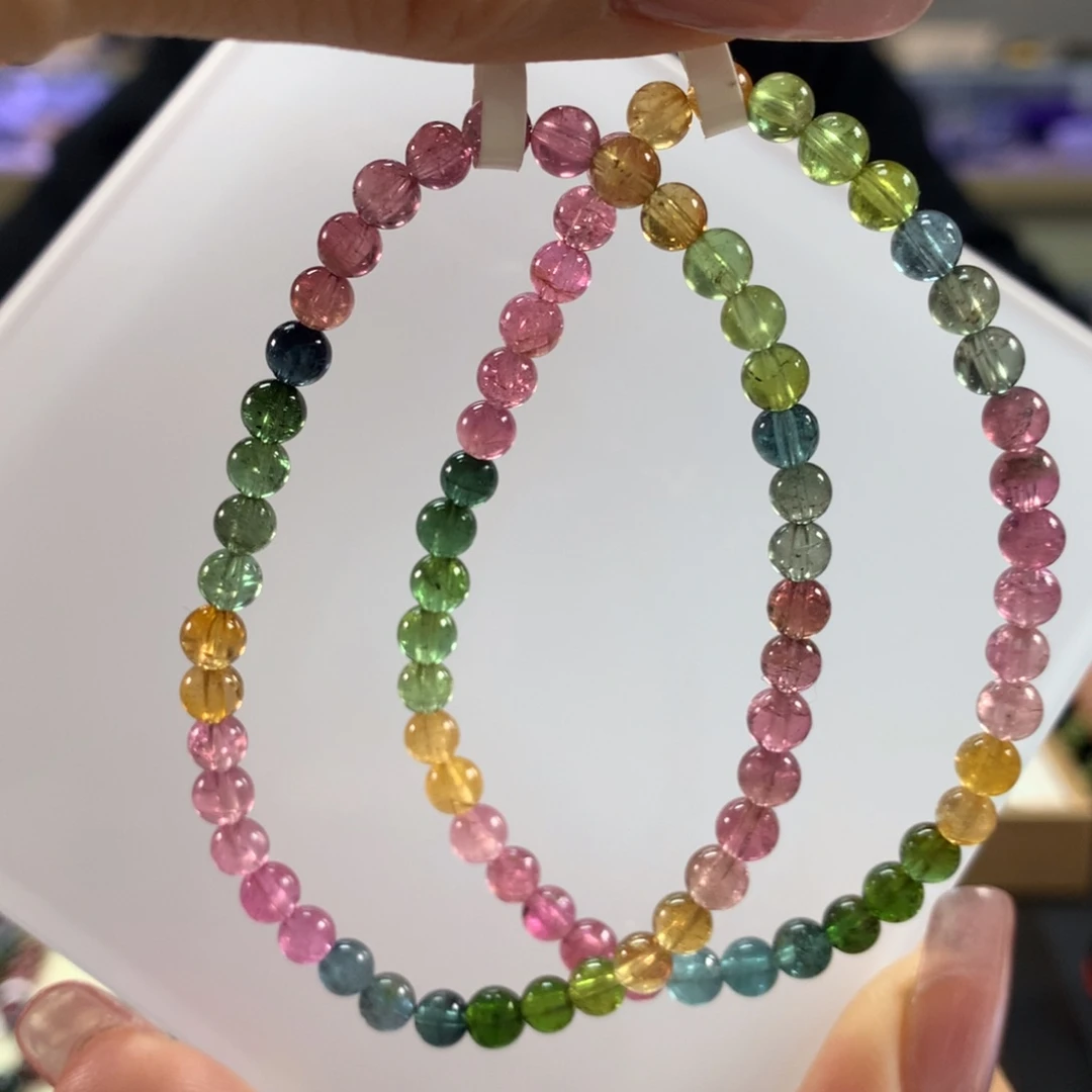 碧玺手链未镶嵌多样性发其一条4.8毫米左右