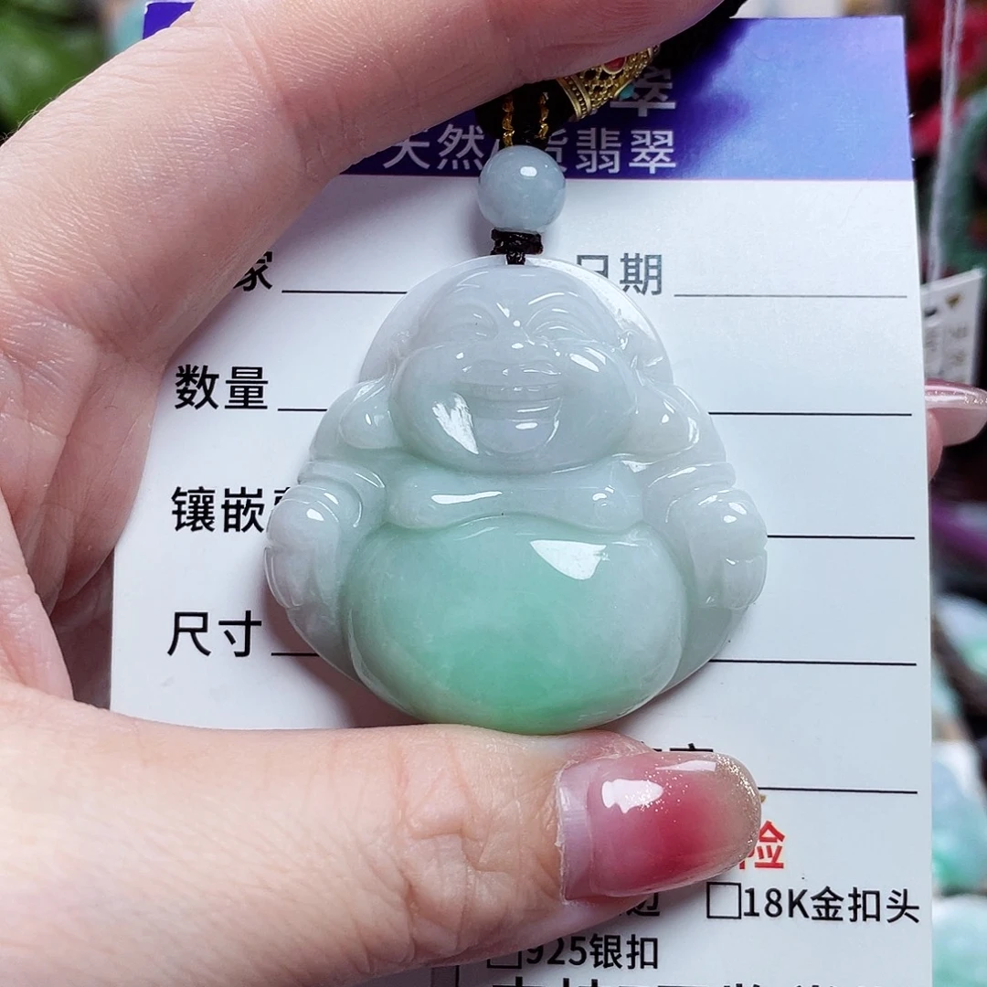 翡翠未镶嵌颈饰佛公17