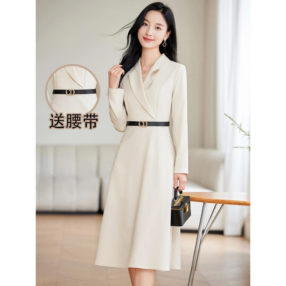 职业西装连衣裙女春秋高端面试高级感短袖正式场合工作服正装裙子