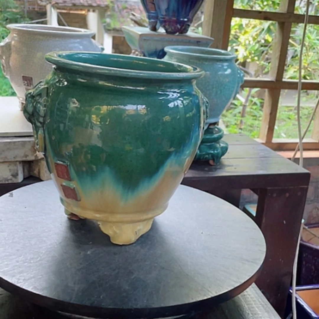 【闪购商品】爱*楼中国风柴烧花盆