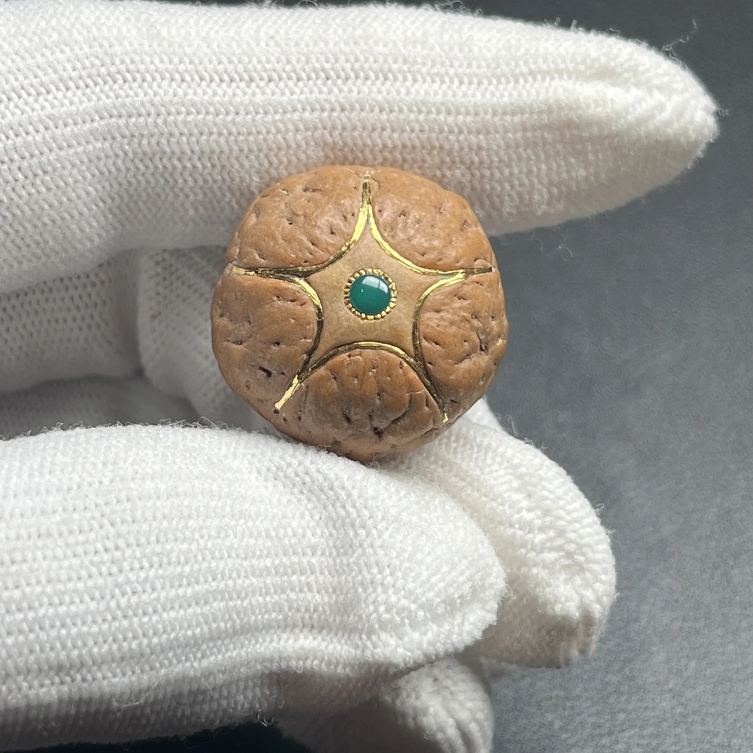 尼泊尔凤眼菩提（五星单颗23mm左右精工镶嵌24k带矿）