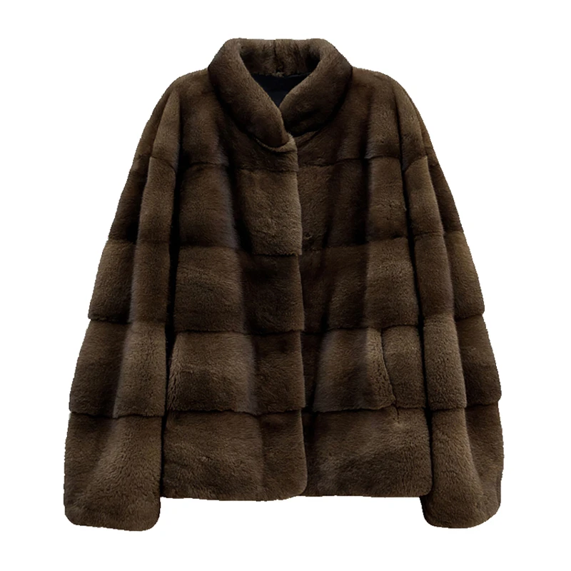 【文娇专属】貂皮大衣女短款立领横排年轻款2025新款水貂皮草外套