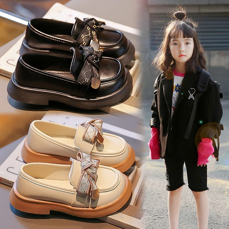 ABC 女童小皮鞋2025年春秋新款复古公主鞋中大童爆款女孩校园单鞋