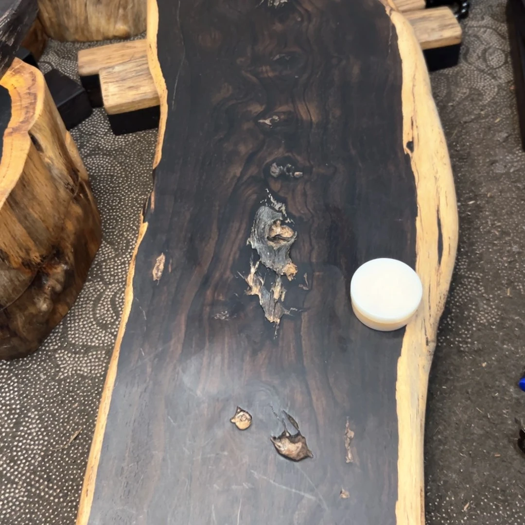 军***亮木紫光檀随形原皮风化风裂木料