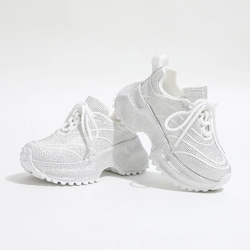 老爹鞋女款2025新款带钻厚底高底鞋女厚底超好看配阔腿裤运动鞋潮