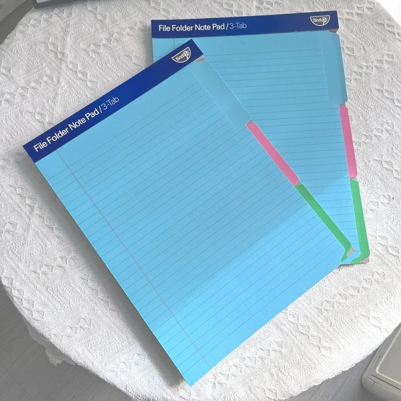 三段标签加厚可撕归档文档办公文件夹记事本