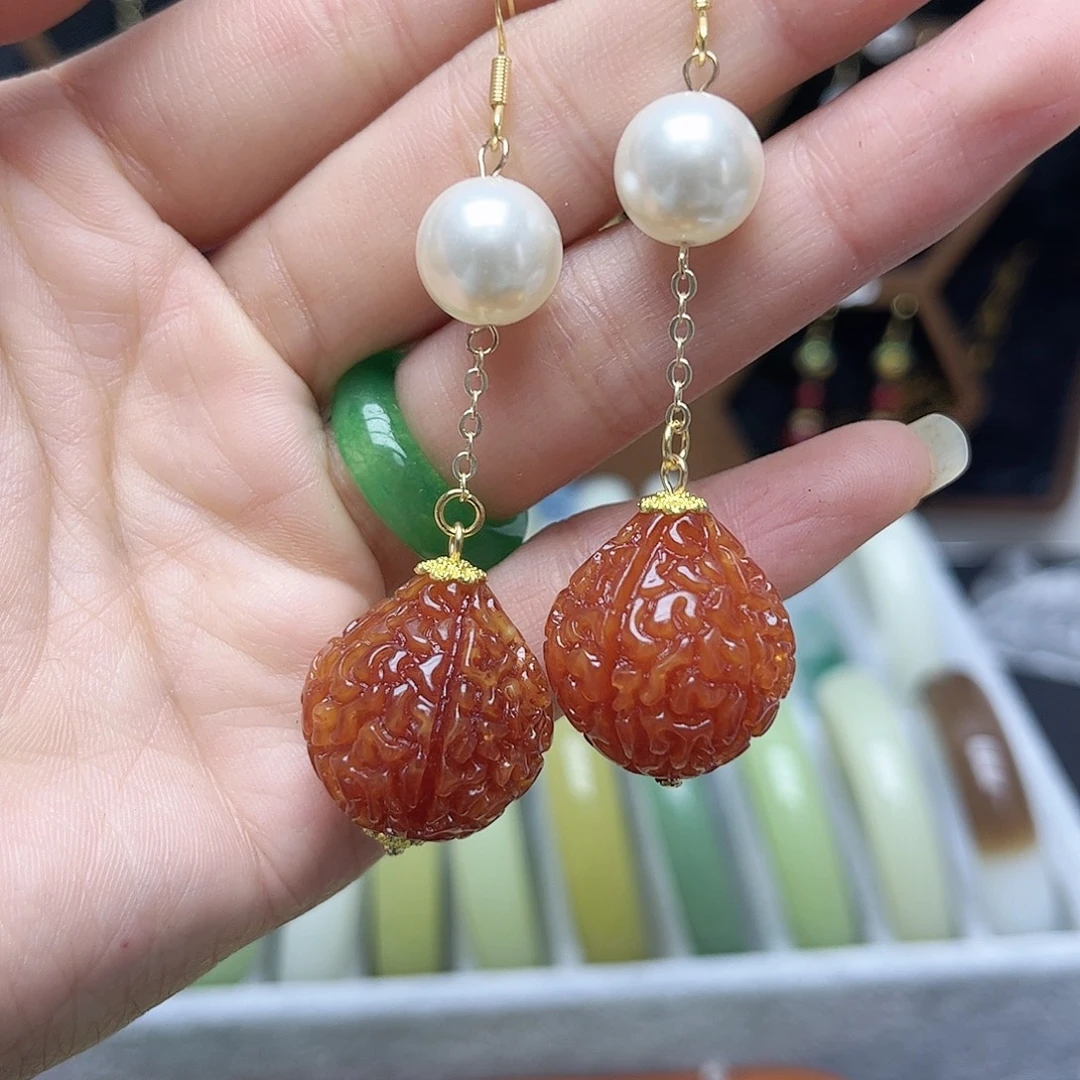 翡翠未镶嵌耳饰回