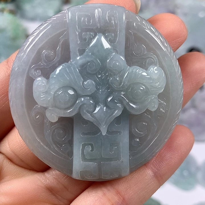 颈饰未镶嵌翡翠仿古两面工艺福利卡厚10+