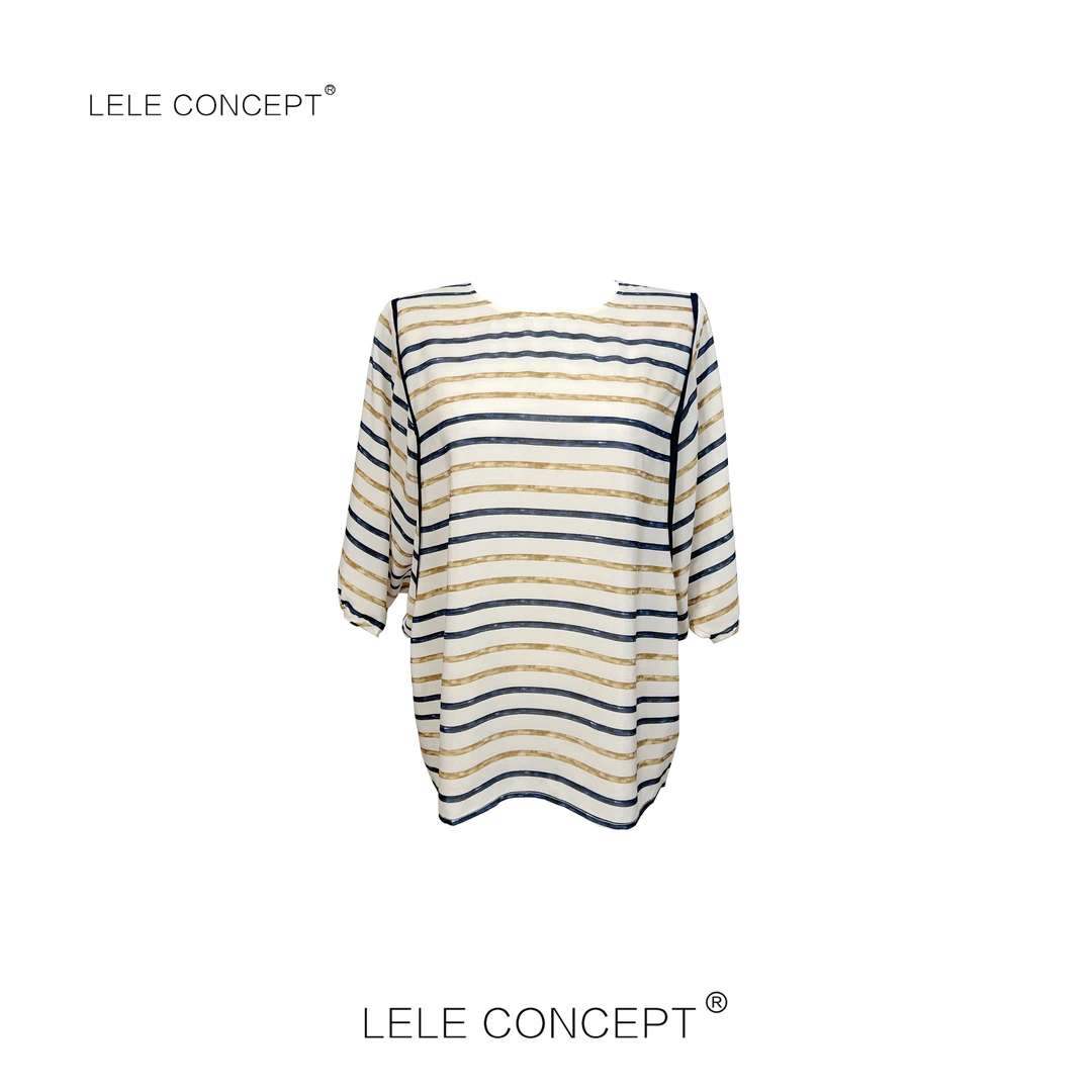 LELE CONCEPT丨【如一】条纹半袖上衣S1048