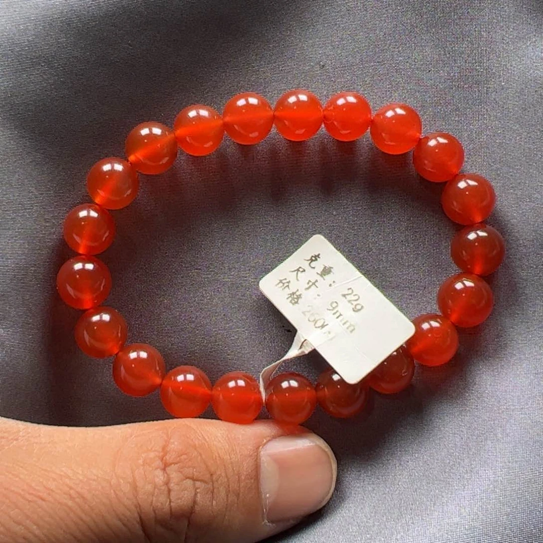 南红玛瑙冰红手串未镶嵌