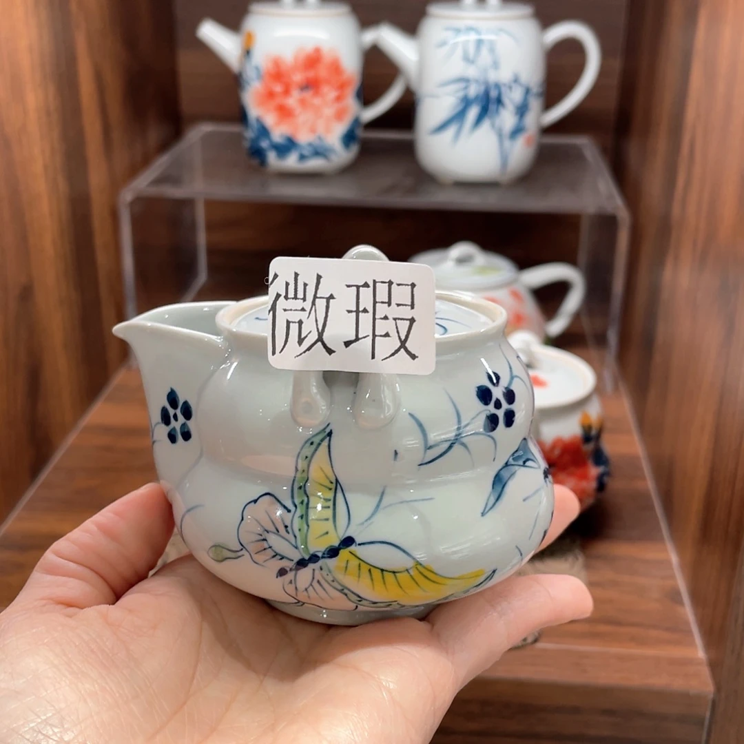 釉下彩纯手绘有瑕