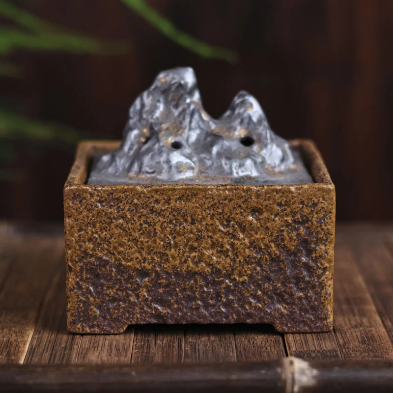 【野陶器】酱釉观石小香炉（灰念0230）