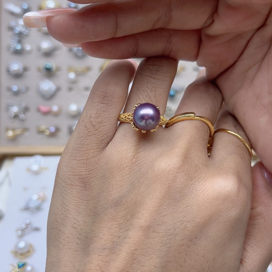 冬***洋合金戒指淡水珍珠