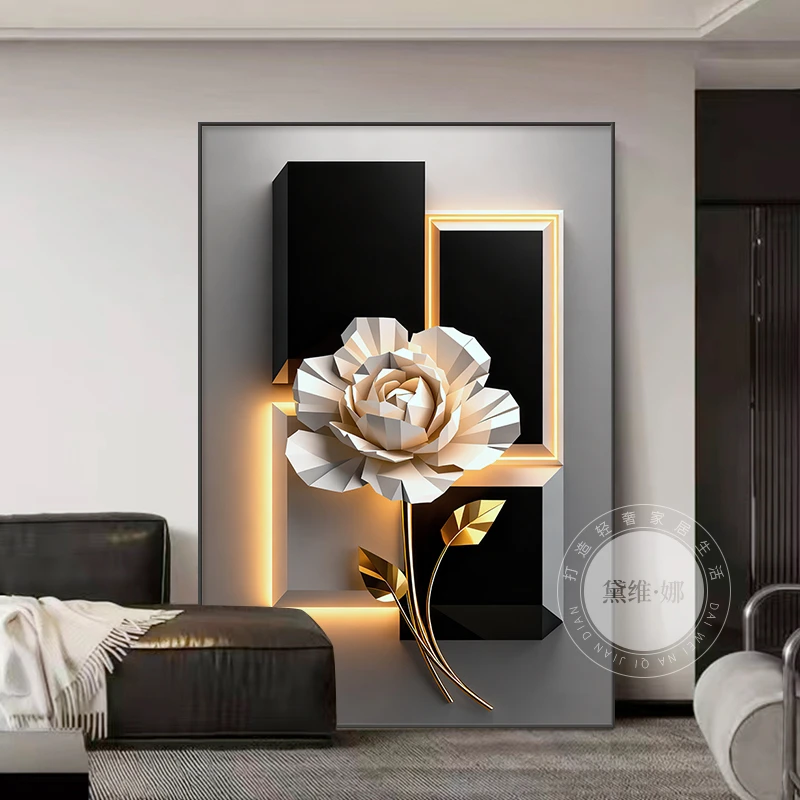 现代简约客厅装饰画2025新款高档大气花卉玄关挂画沙发背景墙壁画