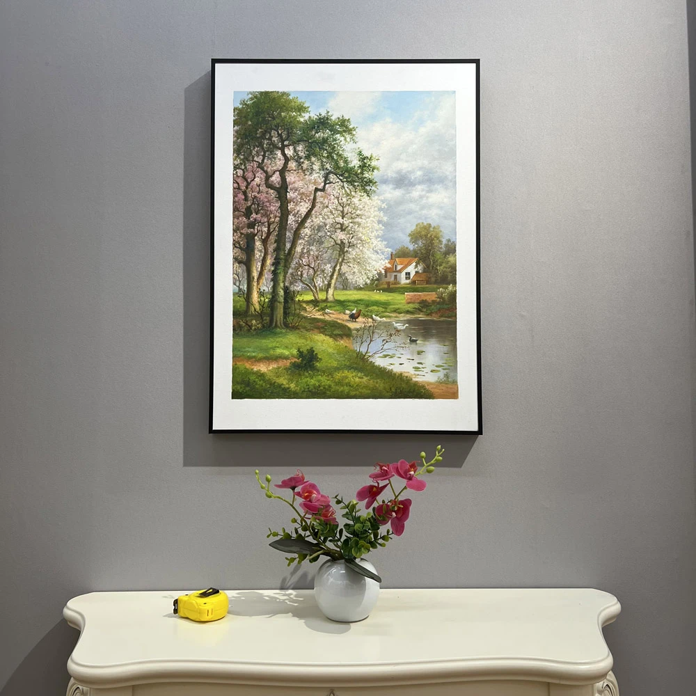 纯手绘风景油画带装裱50*70cm玄关餐厅卧室书房挂画