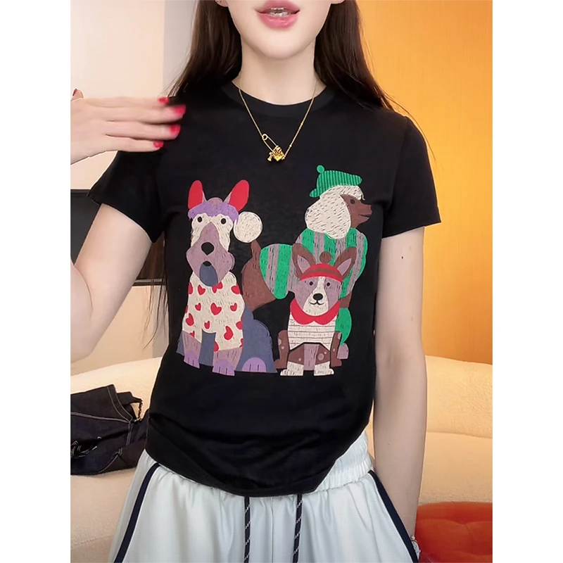 小个子chic通勤简约短袖打底衫女夏季2025新款超好看减龄百搭上衣