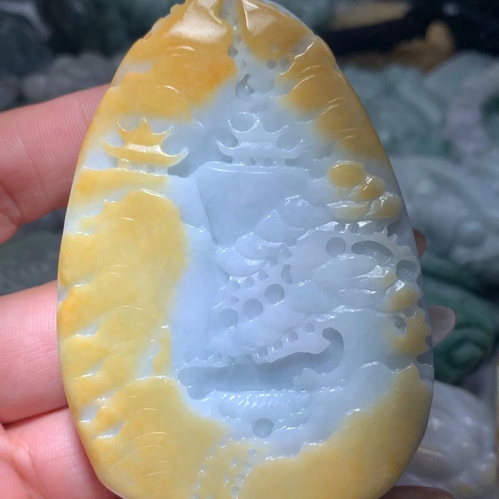 翡翠未镶嵌颈饰保真天然A货翡翠
