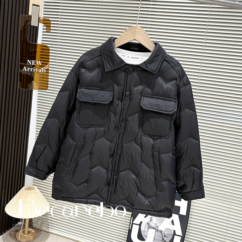 【新国标90绒】青少年儿童冬装轻薄羽绒服外套男童装秋冬款加厚衣服