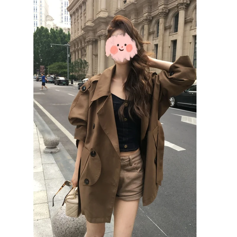 设计感中长款风衣外套女2025年入秋新款英伦风夹克小个子上衣女装