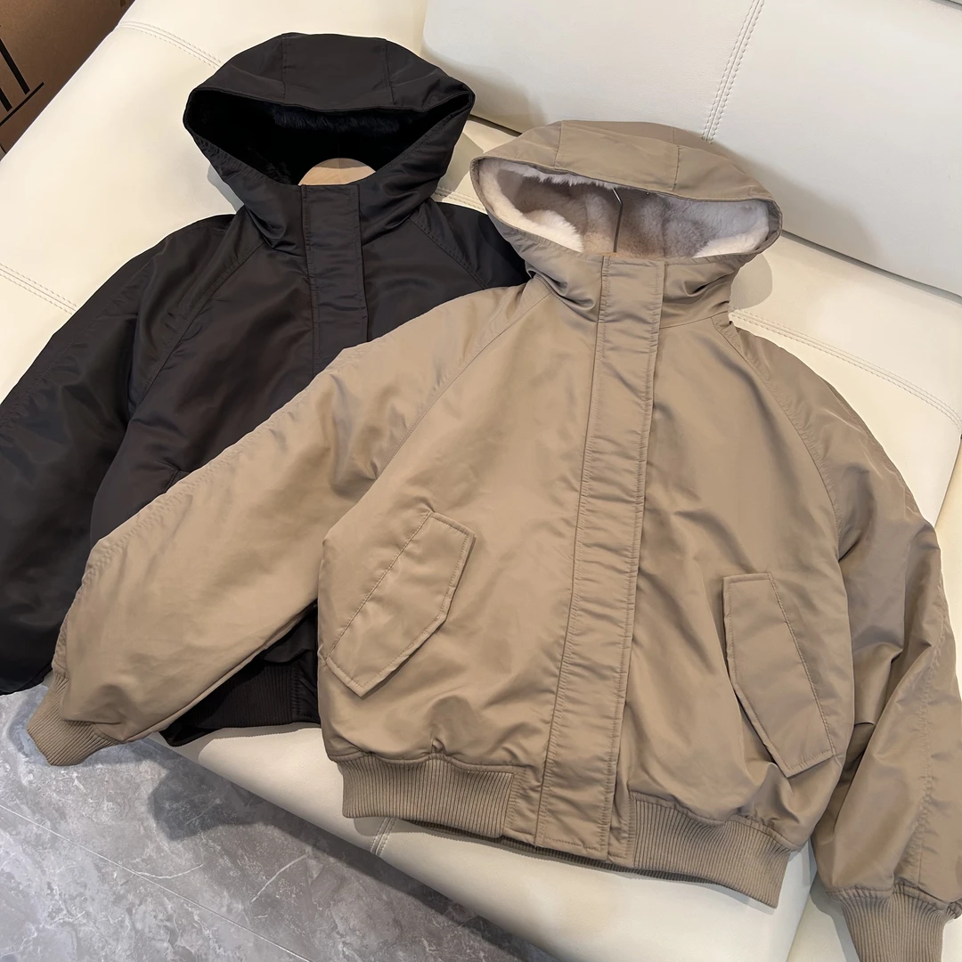 【DIVI原单剪标】冬季女士加厚连帽飞行夹克外套