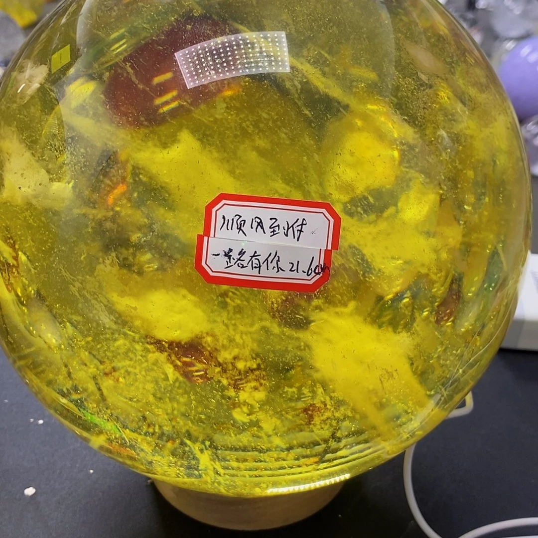 一***️石材21.6厘米黄水摆件