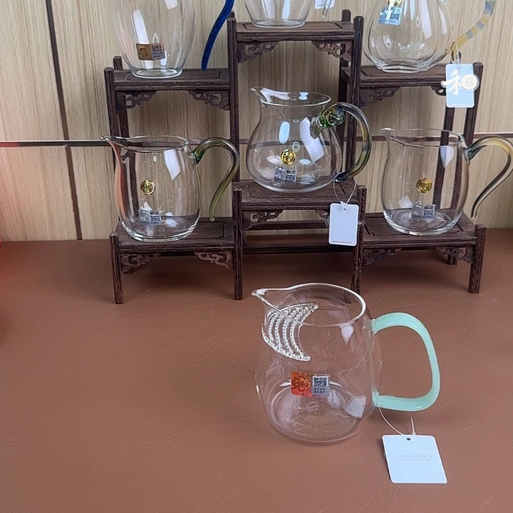 高硼硅禾器泰然茶海月牙款浅玉色