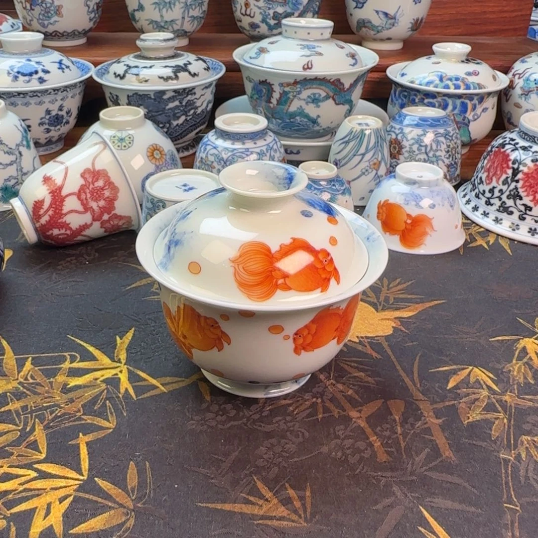 金玉满堂元宝盖碗