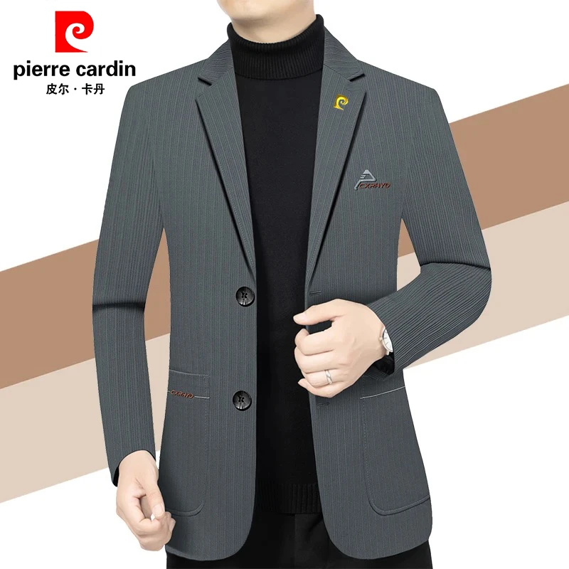 皮尔卡丹高档男士西装商务休闲外套修身韩版春秋新款西服上衣春装