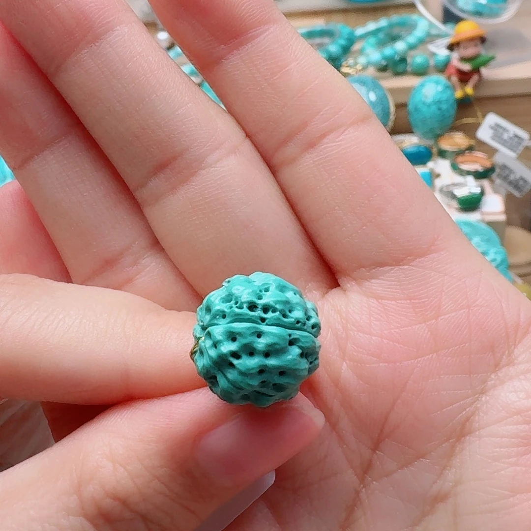 绿松石未镶嵌高瓷绿金刚珠14