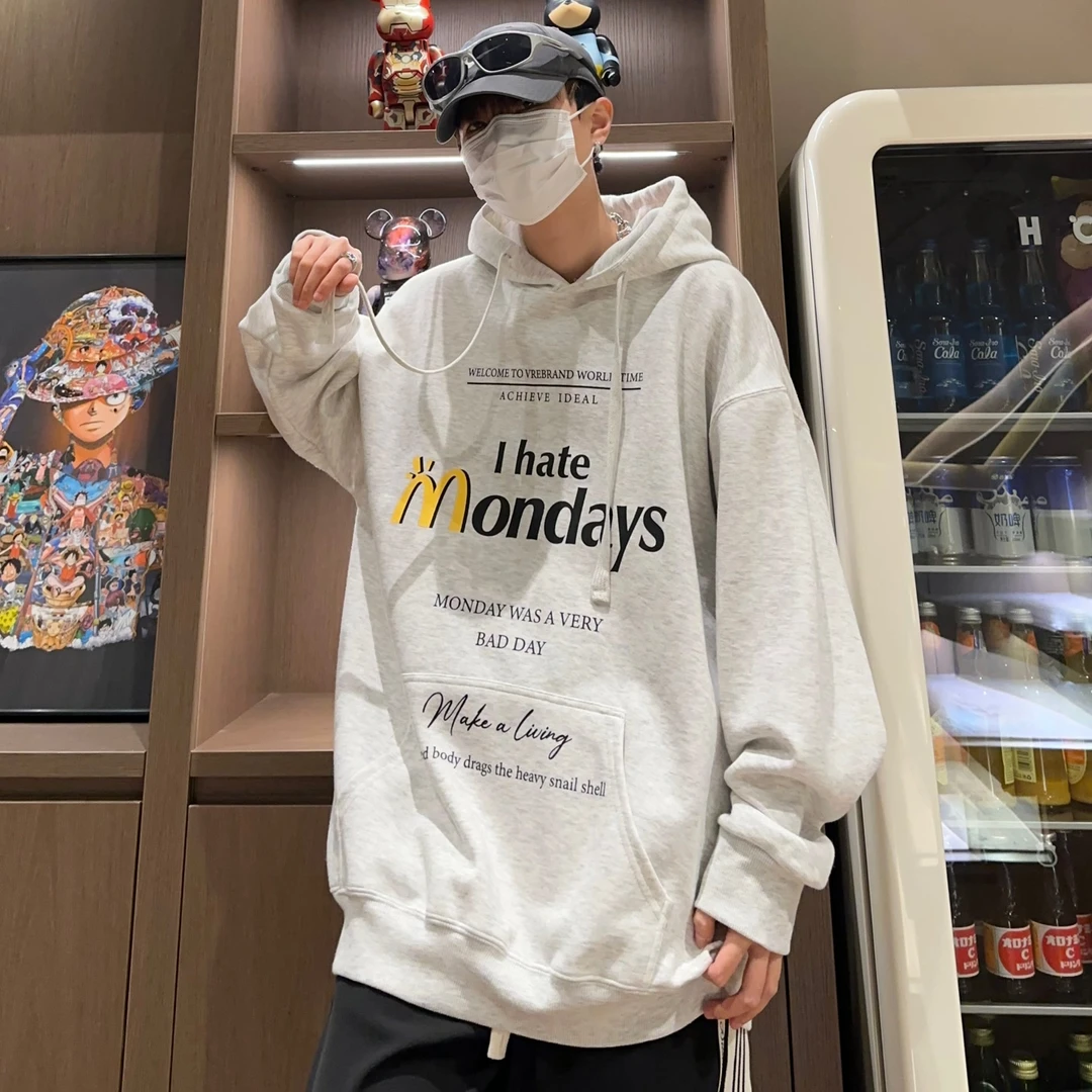 ASKISR慵懒风秋季韩版卫衣加厚百搭ins秋冬保暖港风长袖水洗学生