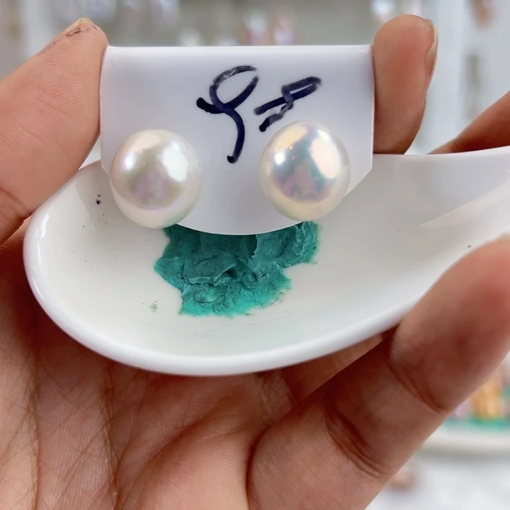 淡水珍珠耳饰银S925镶嵌