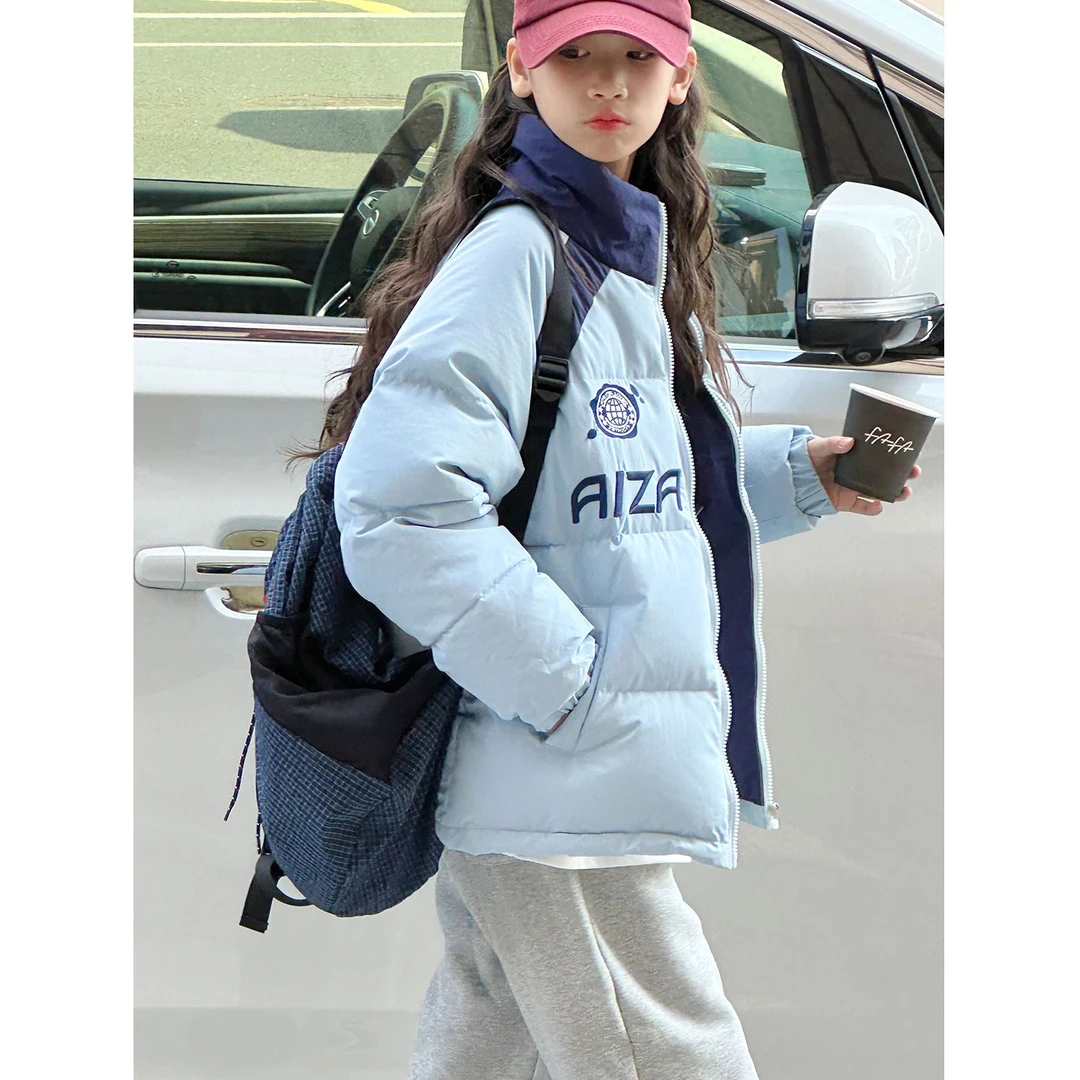 K29868孙小美撞色女童棉服袄2025新款秋冬装儿童棉衣加厚外套