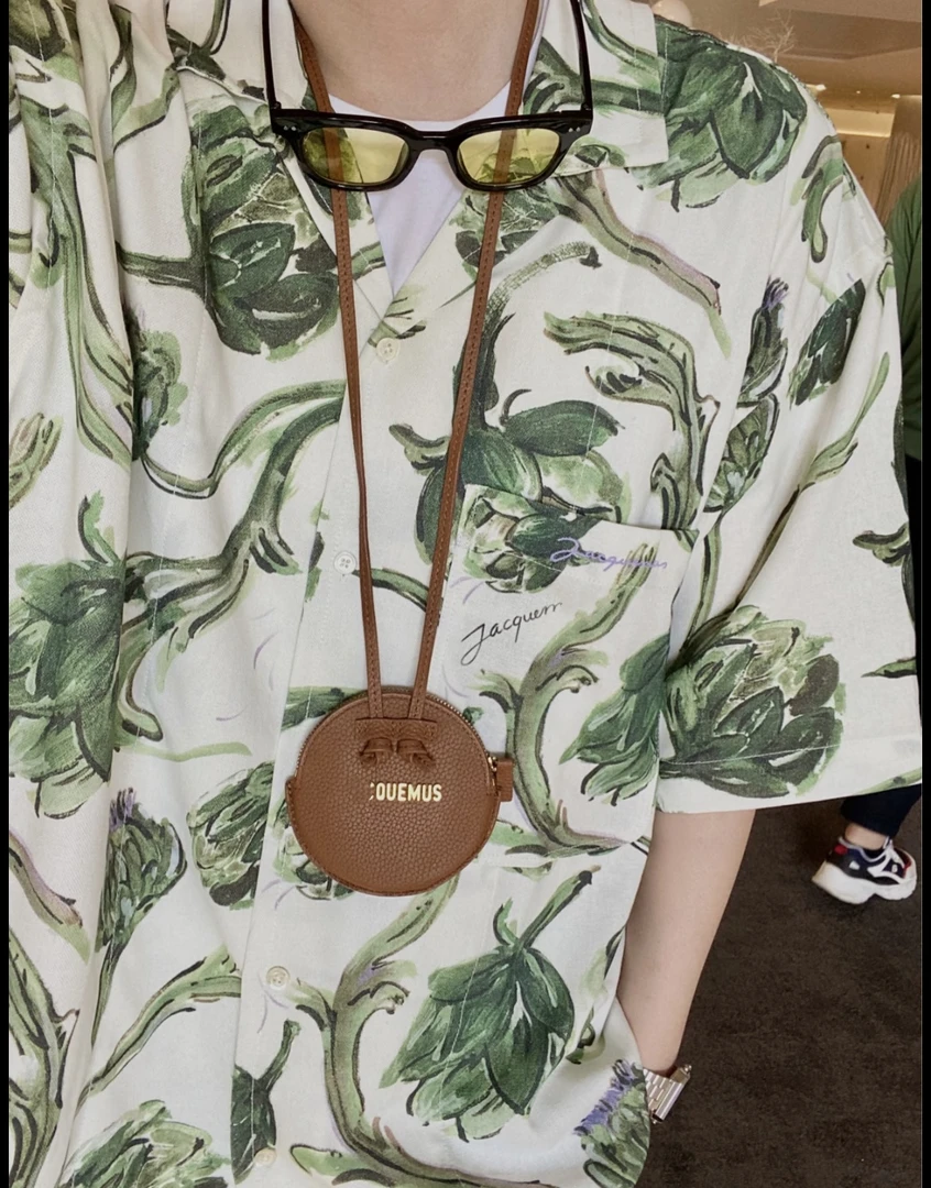 洋蓟花卉复古印花衬衫短袖港风宽松度假休闲潮 男