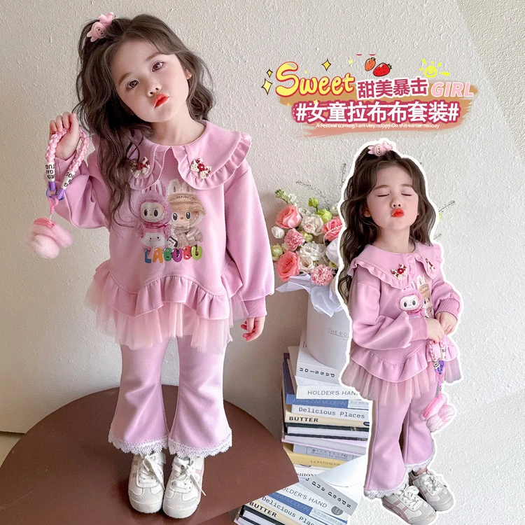 新款卫衣套装童装春秋女童洋气甜美网红韩版秋季韩版女童春秋卫衣