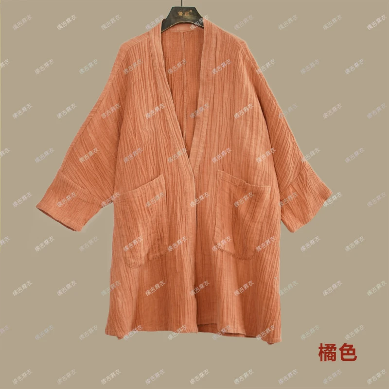 续吉麻衣春-25-54亚麻宽松中式复古中国风禅意外披