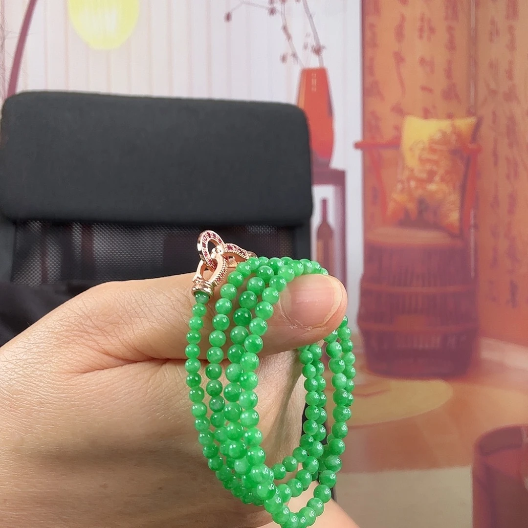 翡翠未镶嵌颈饰圆珠