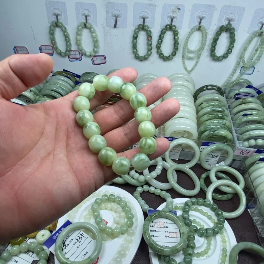 ✿***❀蛇纹石玉未镶嵌手链