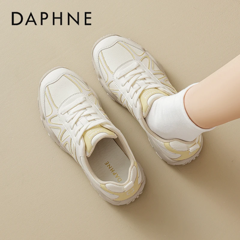达芙妮厚底德训鞋女2025新款秋季白色旅游休闲登山鞋轻便运动女鞋