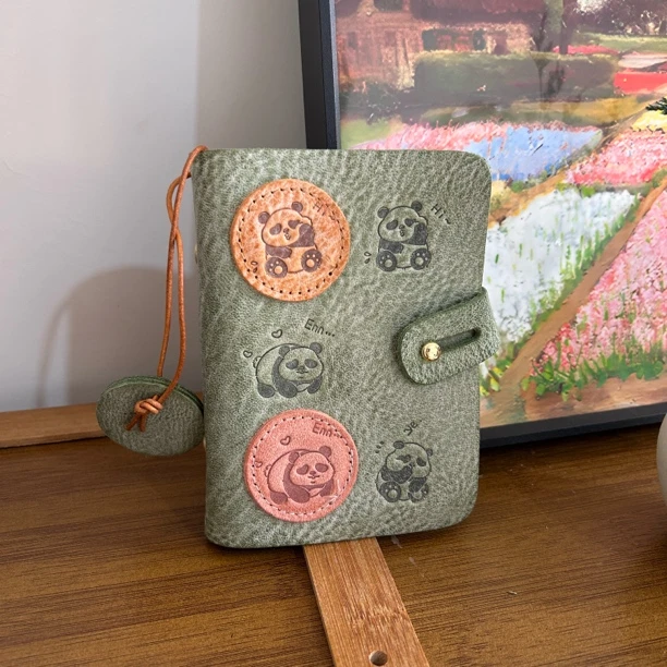 雾蜡头层牛皮DIY手帐本 A7 85308