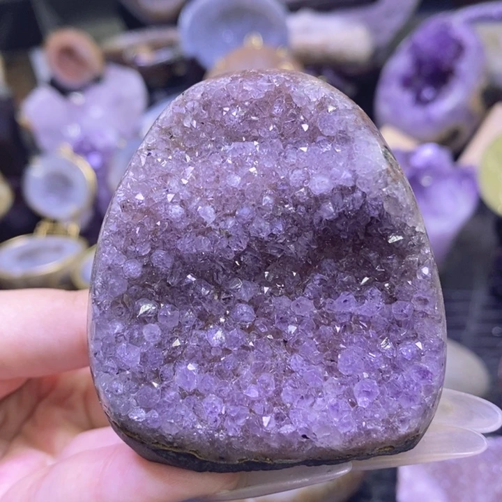 未镶嵌珠宝半成品紫晶紫晶摆件