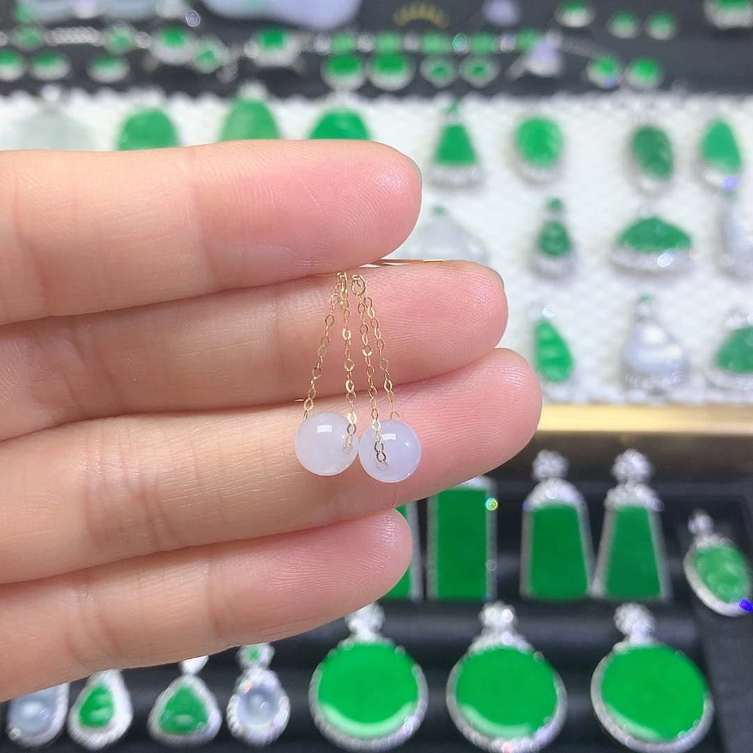 18K金镶嵌翡翠耳饰耳饰