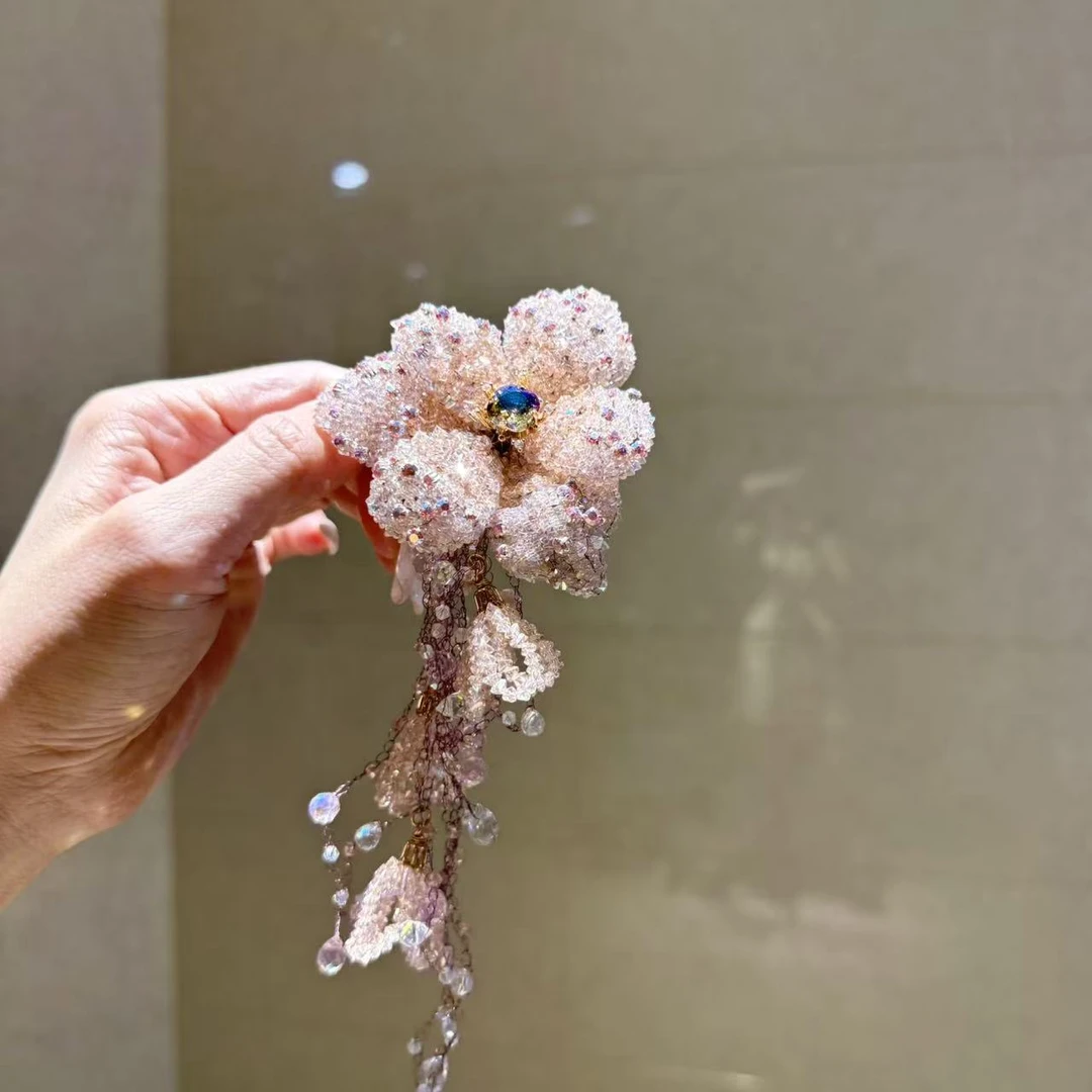 【莫奈海之星】幻影系列花朵边夹小众设计气质高级感日常款
